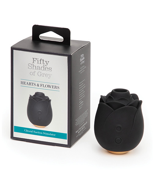 Fifty Shades Of Grey Hearts & Flowers Rose Suction Vibrator - Black