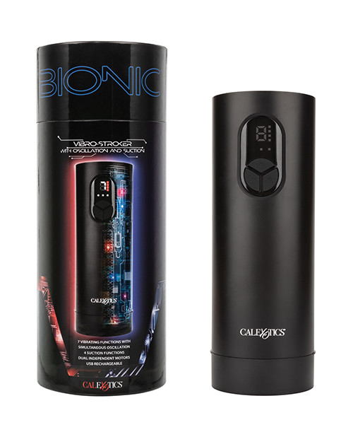 Bionic Vibro Stroker With Oscillation & Suction - Black