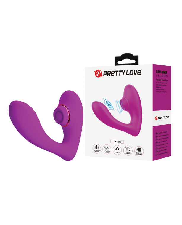 Pretty Love Nauty Thumping & Vibrating Insertable Vibrator - Fushsia
