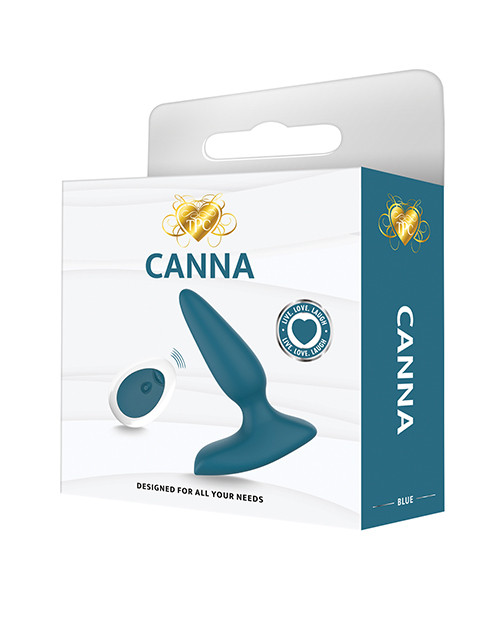 Canna Vibrating Butt Plug With Remote Control - Blue/Green