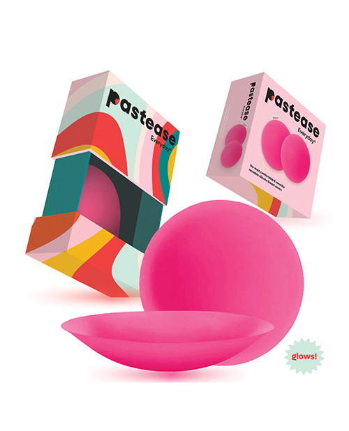Pastease HALOS Silicone Nipple Covers With Travel Box - Neon Pink A-C Cup 10 or More Uses