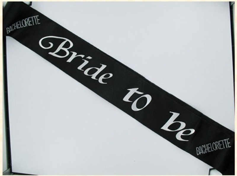 Bachelorette Bride To Be Non Flashing Sash - Black