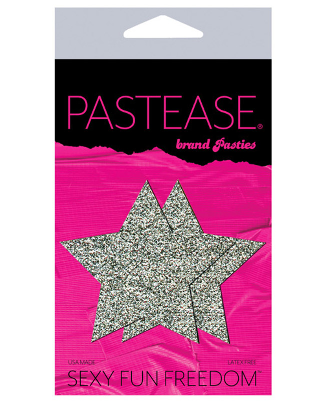 Pastease Silver Glitter Star - One Size Fits All Pasties