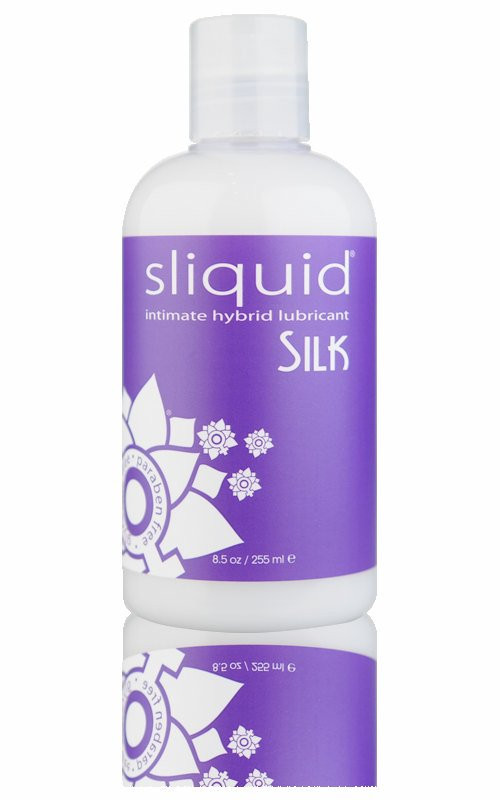 Sliquid Silk Hybrid Lube Glycerine & Paraben Free Personal Lubricant 8.5 Oz Bottle