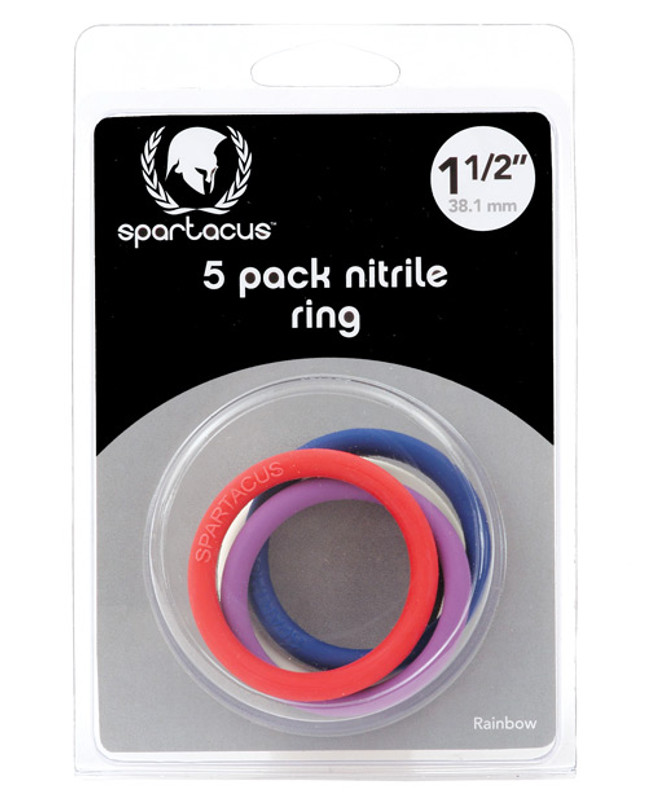 Spartacus Nitrile Cock Ring Set 1.5" - Asst Pack Of 5