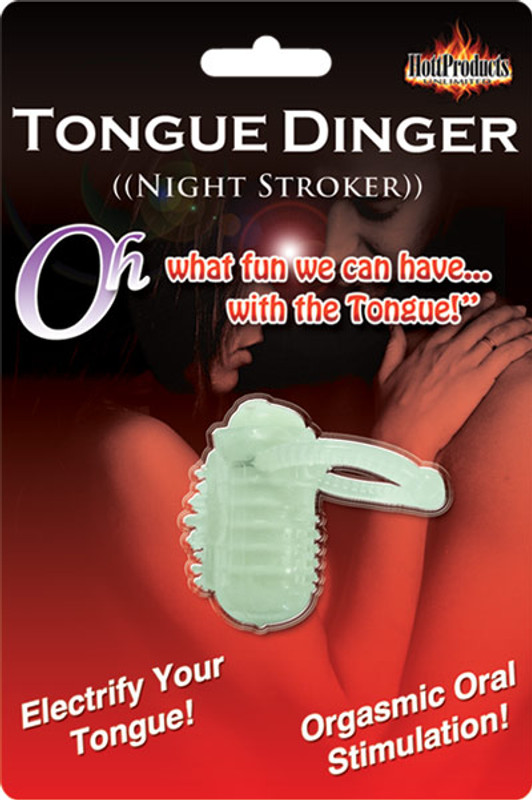 Hott Products Tongue Dinger Tongue Vibrator - Glow In The Dark Night Stroker