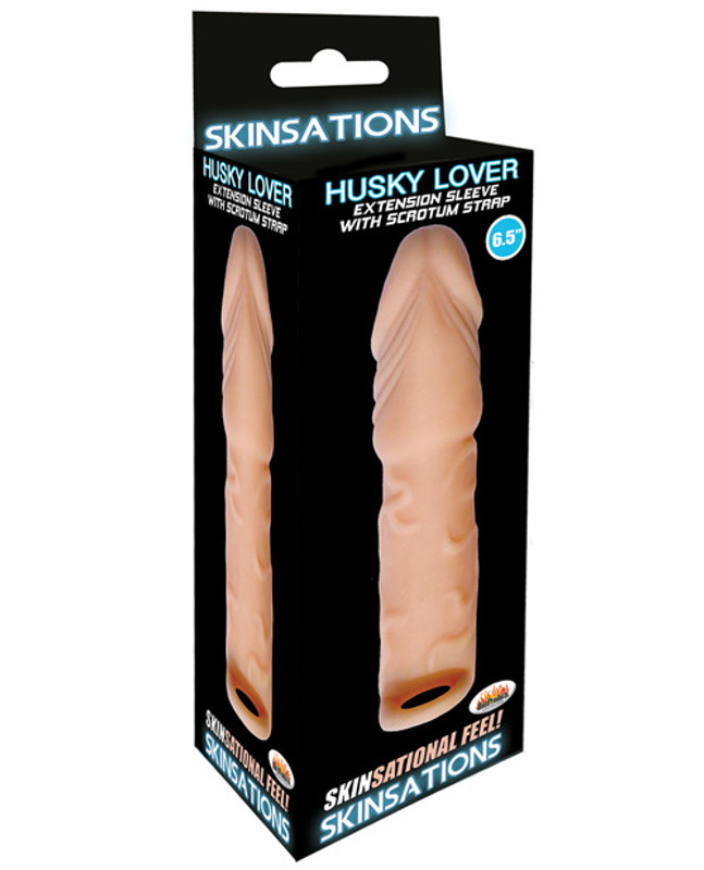 Skinsations Husky Lover 6.5" Extension Sleeve With Scrotum Strap