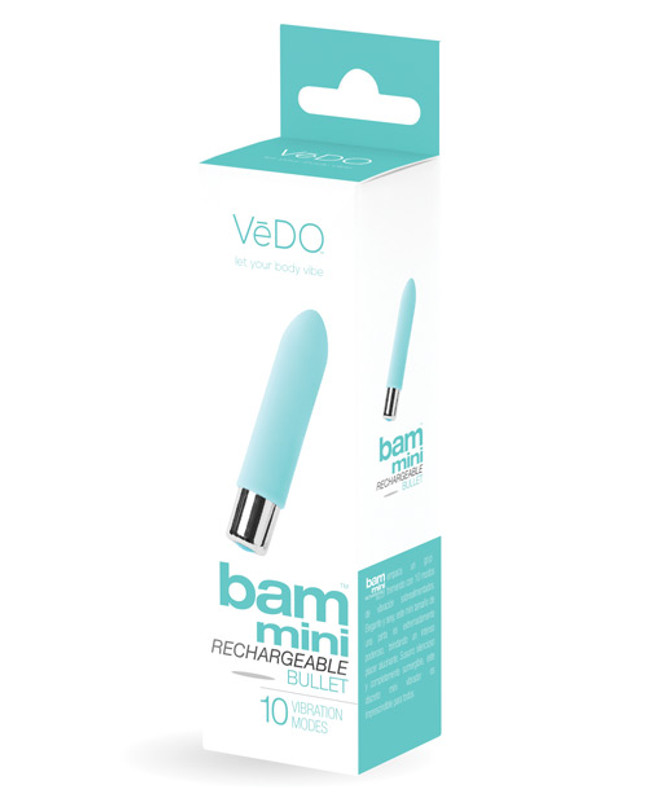 VeDO Bam Mini Rechargeable Bullet Vibrator - Turquoise