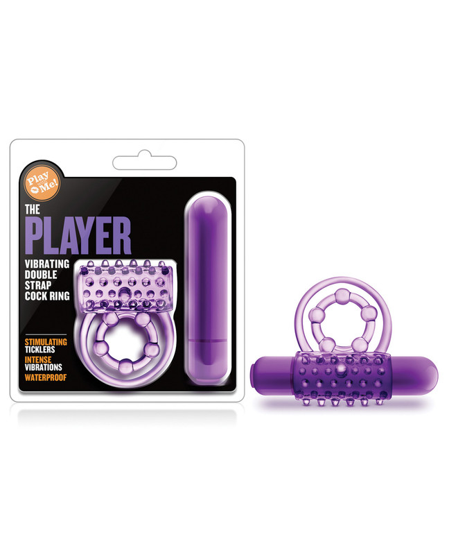 Blush Play With Me The Player Vibrating Double Strap Cock Ring - Purple