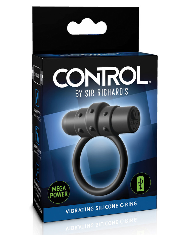 Sir Richards Control Vibrating Silicone Cock Ring - Black