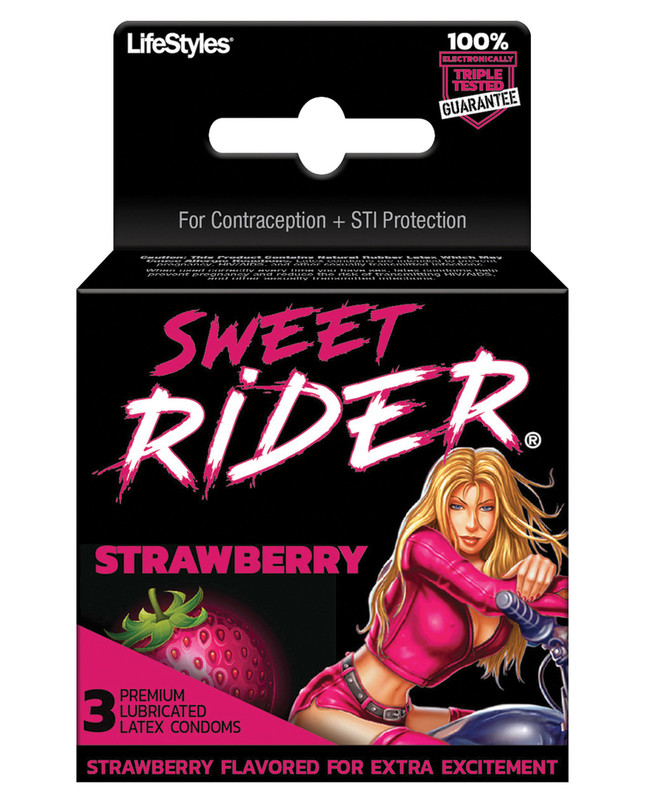 Sweet Rider Condoms Pack - Strawberry Pack Of 3