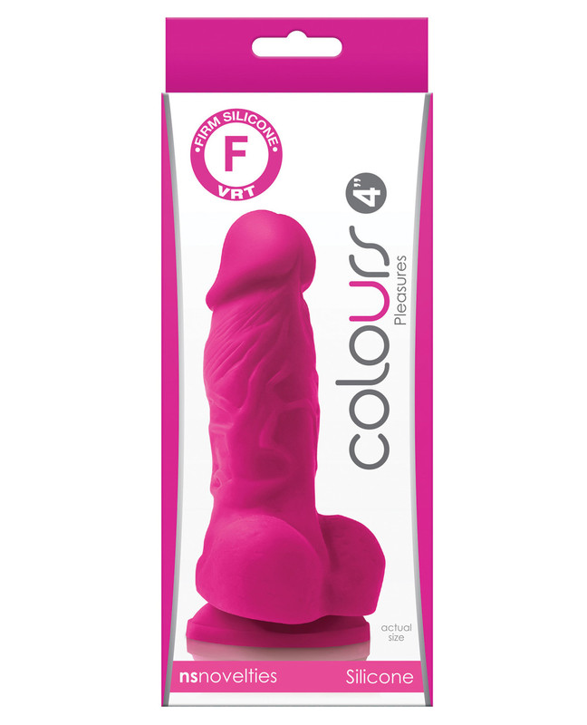 NS Novelties Colours Pleasures 4" Dildo With Balls & Suction Cup - Pink