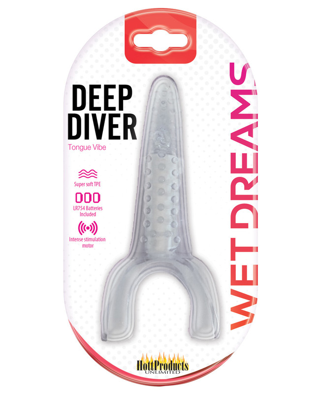 Hott Products Tongue Star Deep Diver Tongue Vibrator- Clear