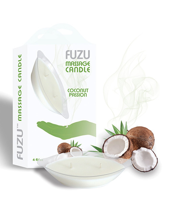 Deeva Fuzu Massage Oil Candle - 4 Oz Coconut Passion