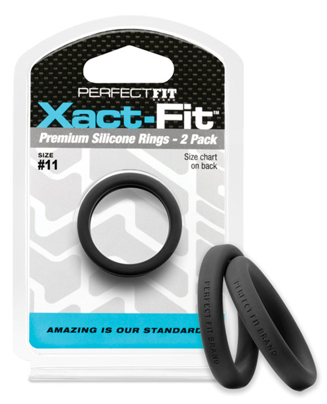 Perfect Fit Brand Xact Fit Cock Ring 11 - Black Pack Of 2