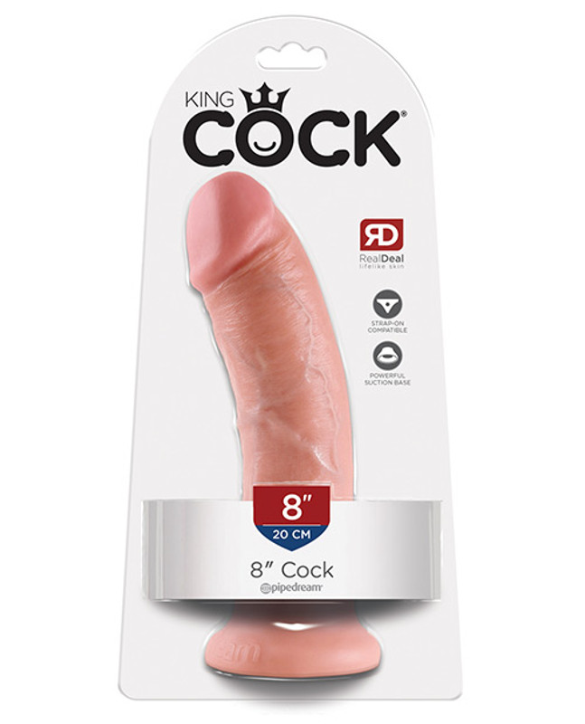 Pipedream King Cock 8" Realistic Suction Cup Dildo - Flesh