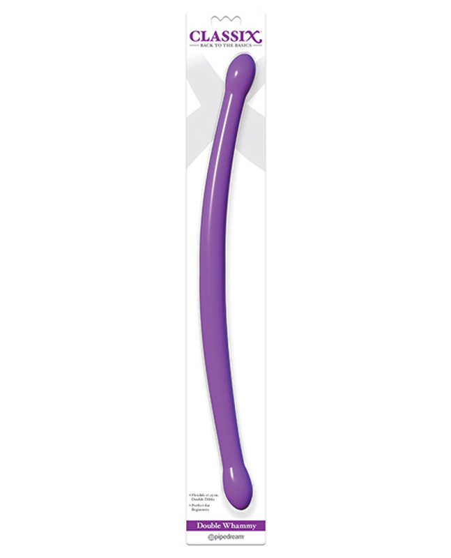 Pipedream Classix 18" Bendable Double Whammy Double Dildo - Purple