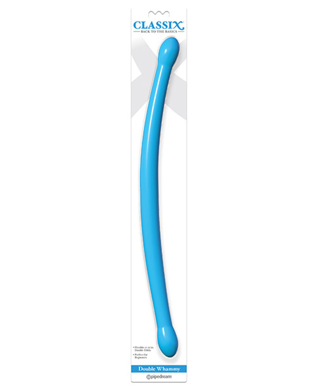 Pipedream Classix 18" Bendable Double Whammy Double Dildo - Blue