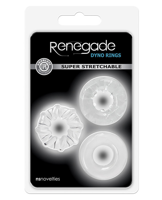 NS Novelties Renegade Dyno Cock Rings - Clear