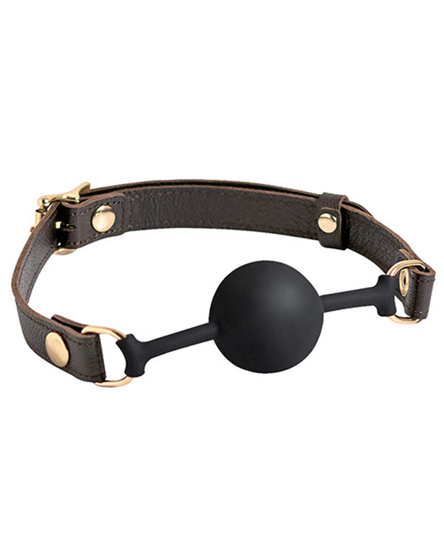 Spartacus Fetish Silicone Ball Gag - Brown Leather Strap 43Mm Ball