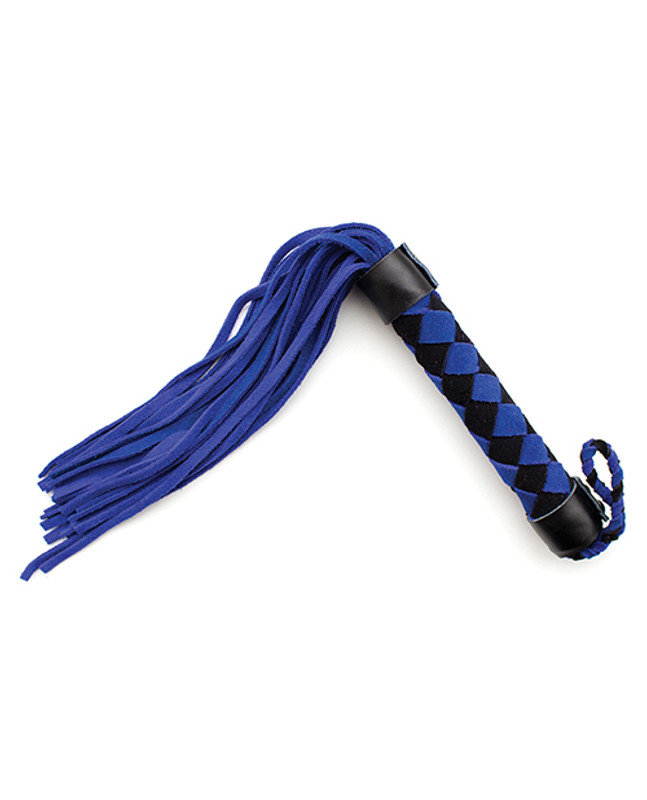 Plesur Fetish 15" Leather Flogger - Blue