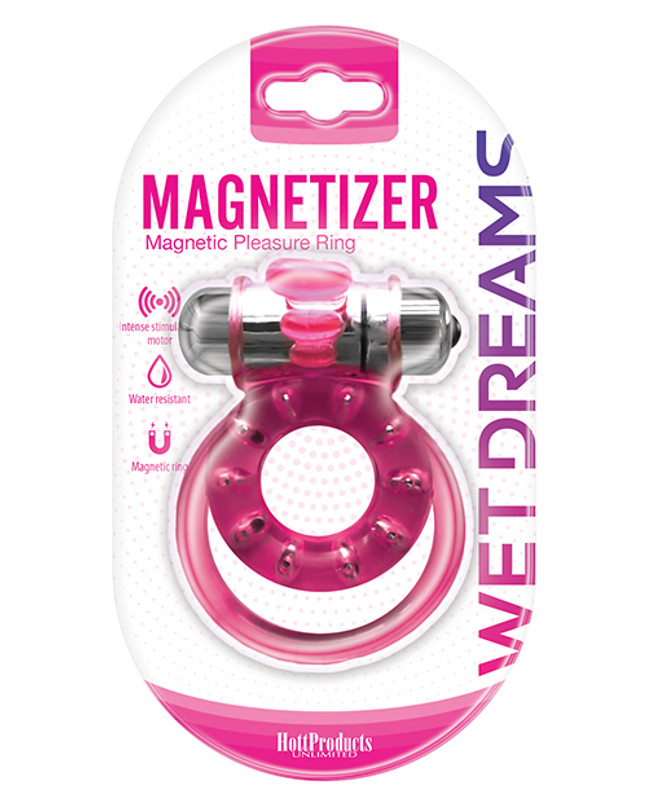 Hott Products Wet Dreams Magnetizer Magnetic Pleasure Cock Ring - Pink