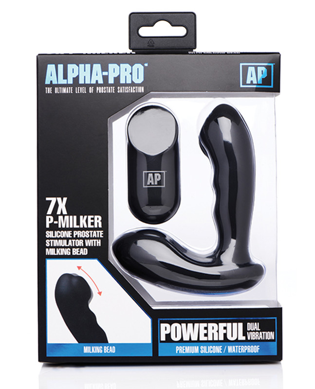 XR Alpha Pro 7X P - Milker Prostate Stimulator With Milking Bead - Black