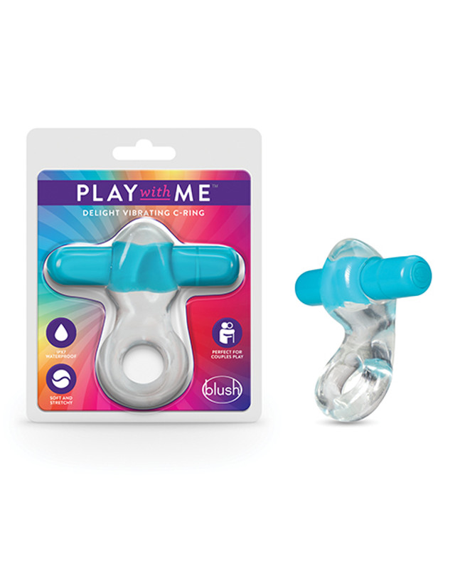 Blush Play With Me Delight Vibrating Cock Ring - Blue