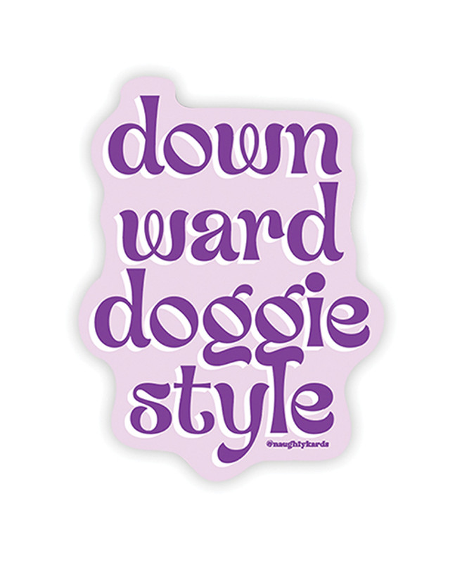 Downward Doggie Naughty Sticker - Pack Of 3