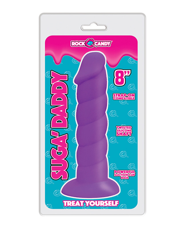 Rock Candy Suga Daddy 8" Silicone Dildo - Purple - Rc-Sdad8-101-Pu