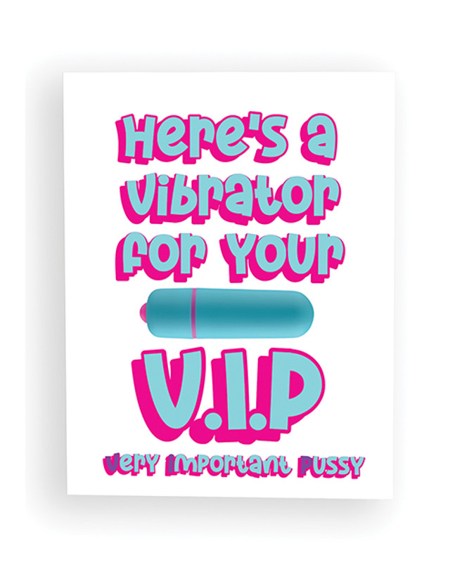 Here'S A Vibrator For Your V.I.P Naughty Greeting Card With Rock Candy Vibrator & Towelettes