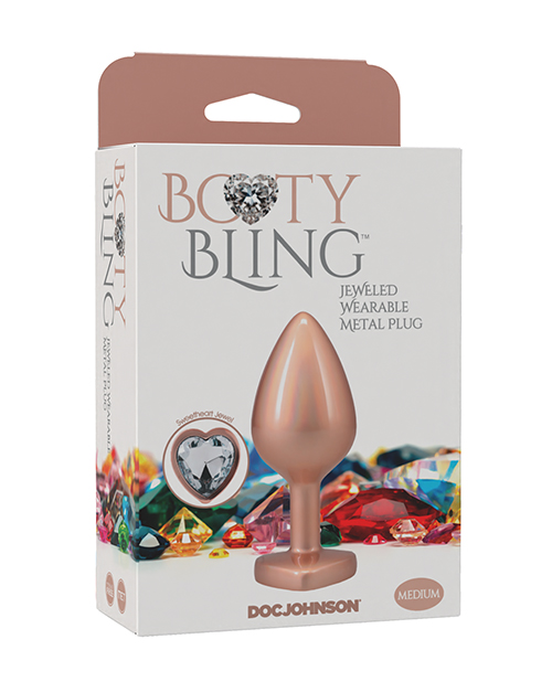 Booty Bling Jeweled Metal Plug - Medium Gold