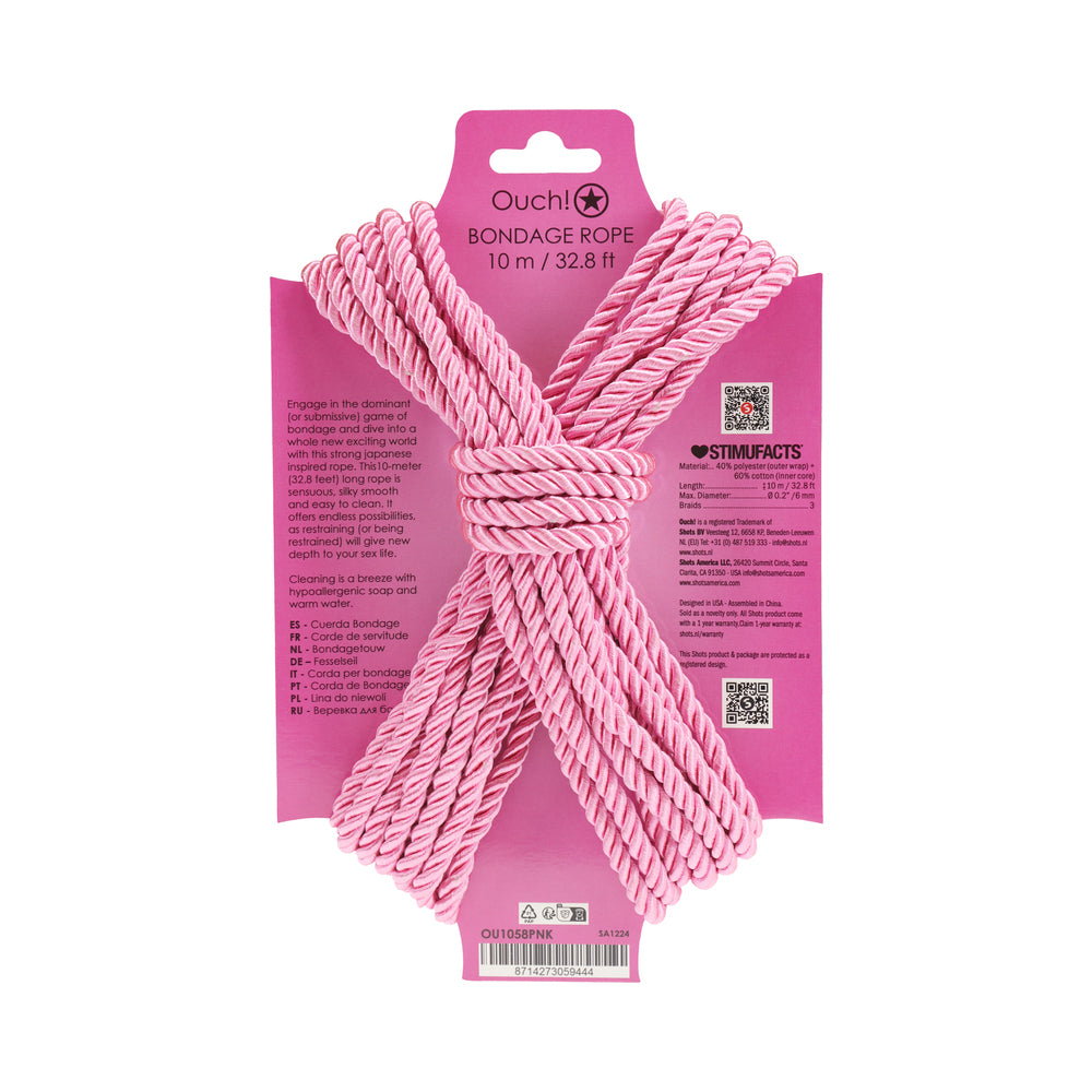Ouch! Bondage Rope 10 m Nylon Pink