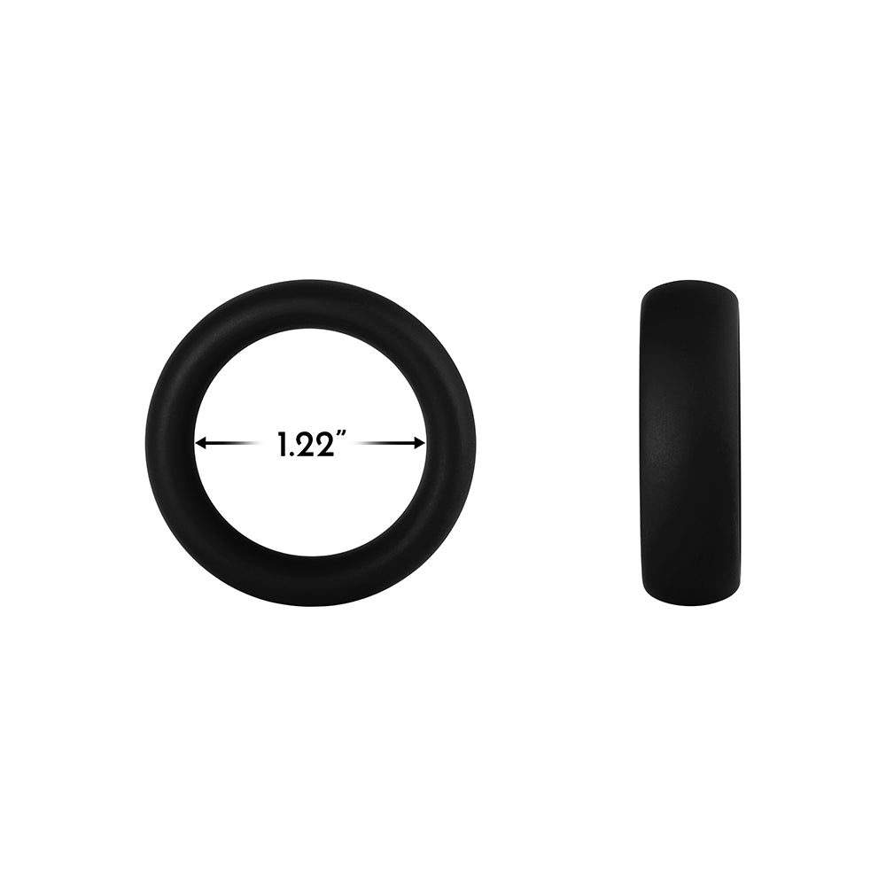 Forto F-64 Wide Liquid Silicone Cockring Small Black