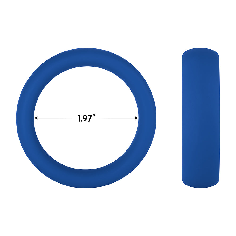 Forto F-64 Wide Liquid Silicone Cockring Large Blue