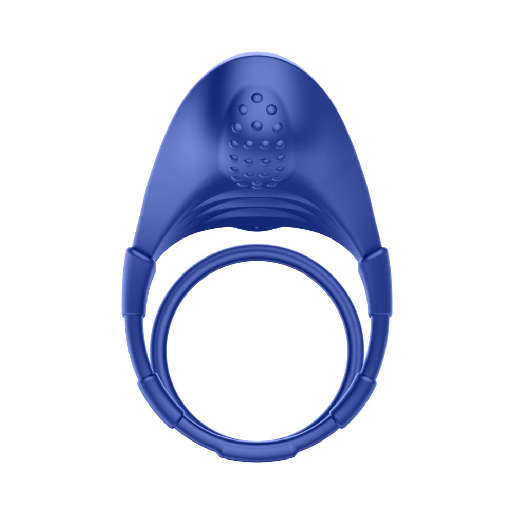 Forto F-48 Rechargeable Silicone Perineum Vibrating Double Cockring Blue