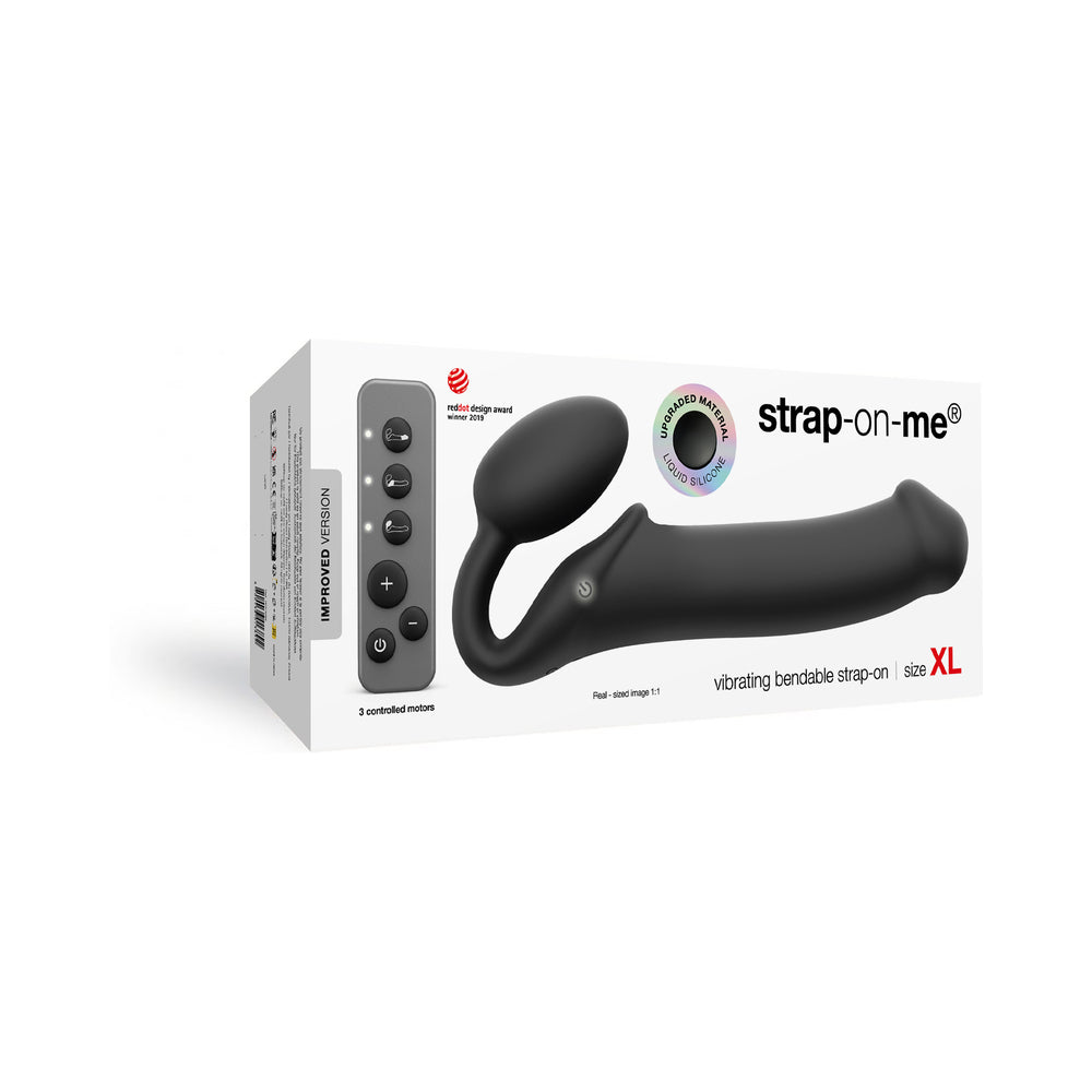 Strap-On-Me Vibrating Bendable Strapless Strap-On Black XLarge