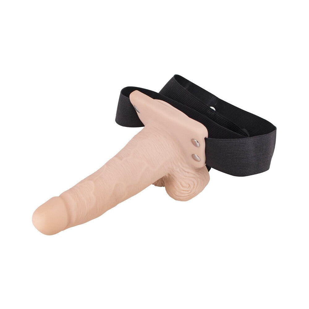Erection Assistant Hollow Strap-On Vibrating 6 in. White