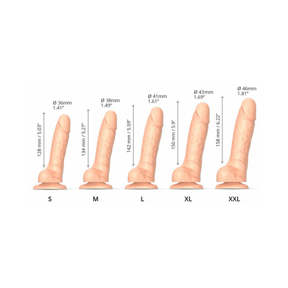 Strap-On-Me Realistic Collection Sliding Skin Dual-Density Silicone Dildo Vanilla S