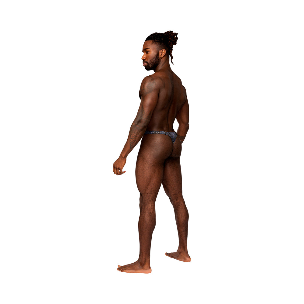 Male Power S'naked Criss Cross Thong Black/Blue S/M