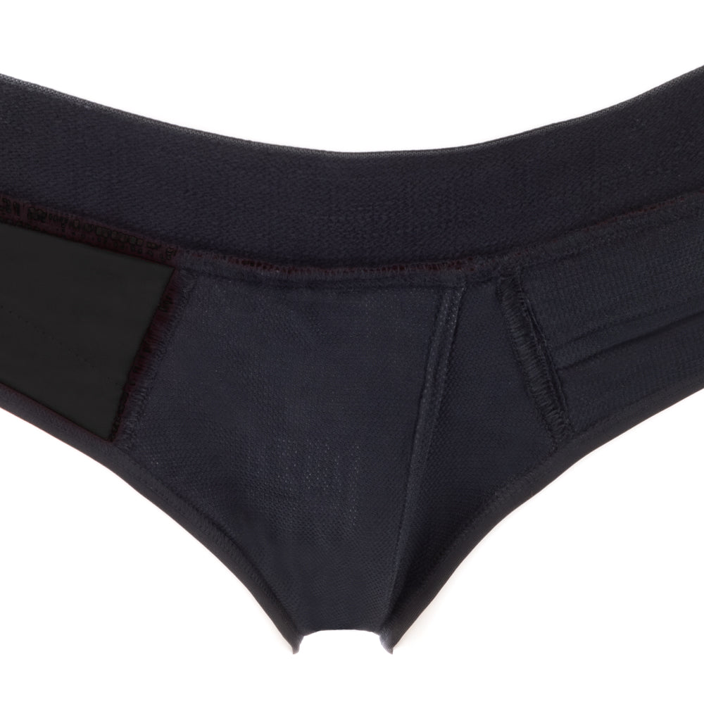 SpareParts Tomboi Cover Brief Style Underwear Harness Nylon Black/Black XS
