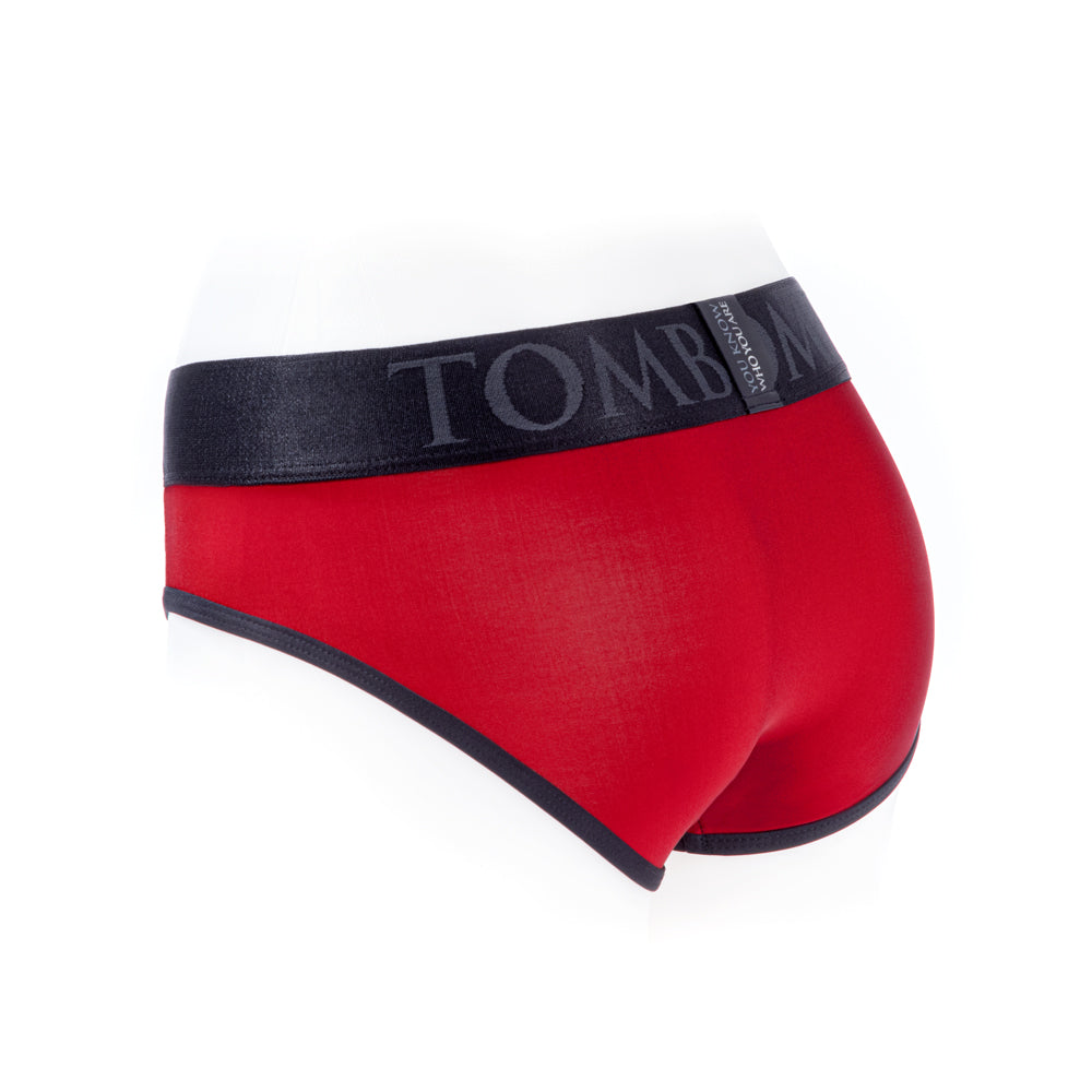 SpareParts Tomboi Cover Brief Style Underwear Harness Nylon Red/Black L
