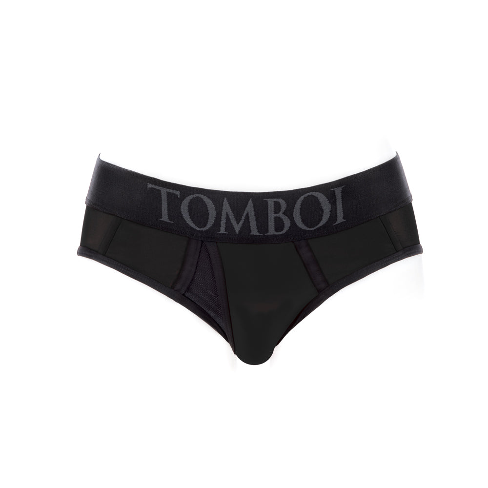 SpareParts Tomboi Cover Brief Style Underwear Harness Nylon Black/Black 2XL