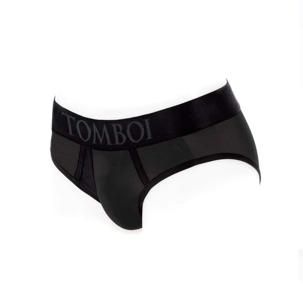 SpareParts Tomboi Cover Brief Style Underwear Harness Nylon Black/Black 2XL