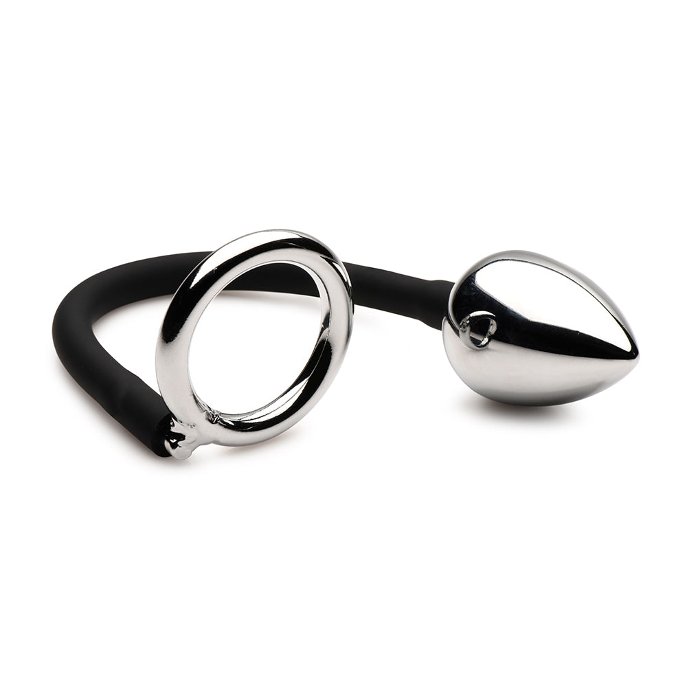 Master Series Tug + Plug Cock & Ball Ring with Anal Plug
