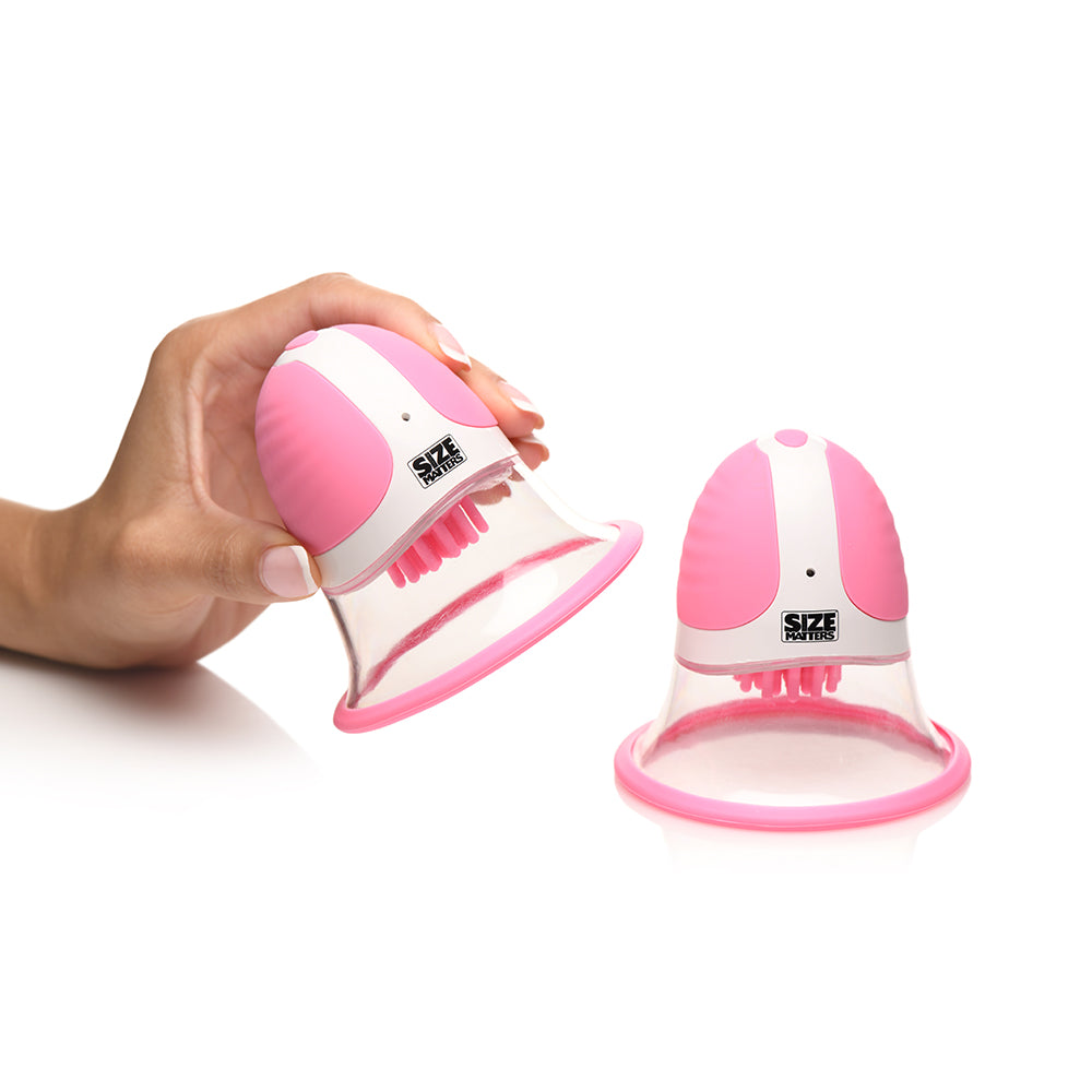 Size Matters 10X Rotating Silicone Nipple Suckers with 4 Attachments Pink