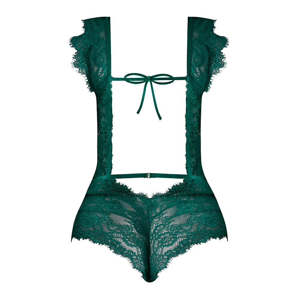 Magic Silk Evermore Cutout Romper Emerald S/M