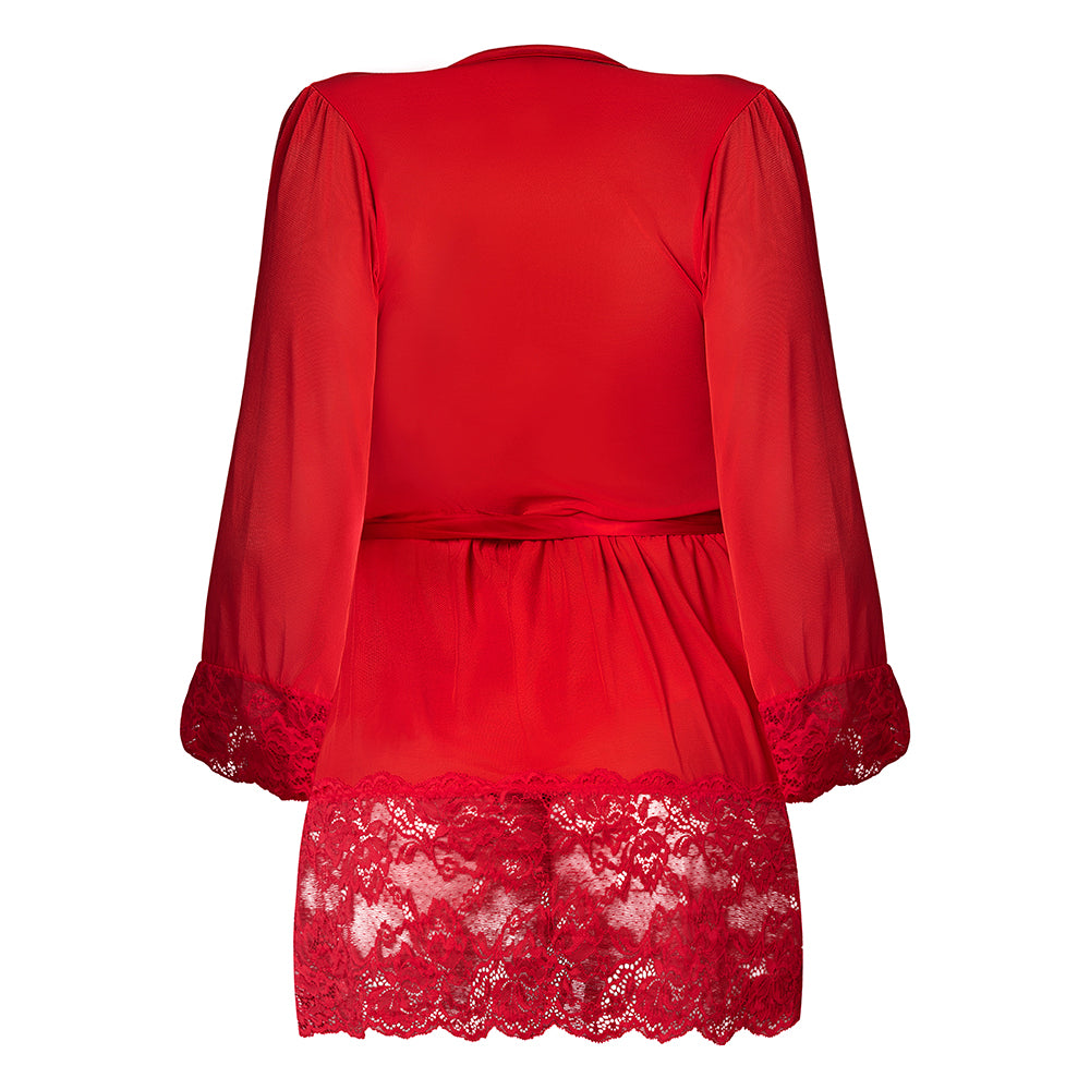 Magic Silk Sugar High 3/4 Sleeve Robe Red L/XL