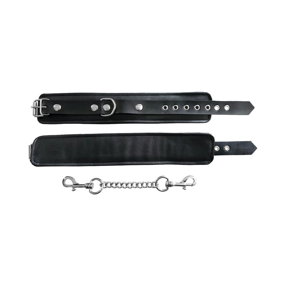 Rouge Fetish Play Vegan Ankle Cuffs Black