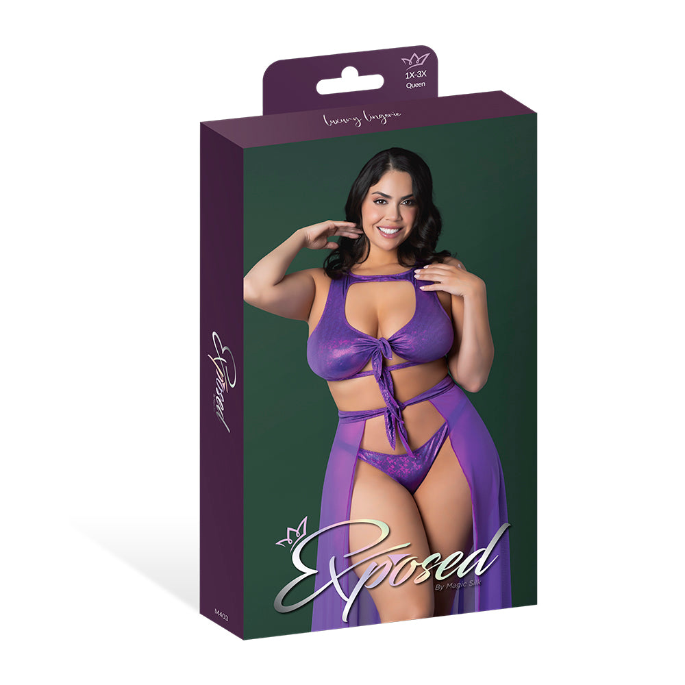Magic Silk Glimmer High Neck Crop Top